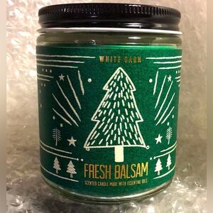 BBW Fresh Balsam Single Wick Candle New by Bath & Body Works White Barn New NWT